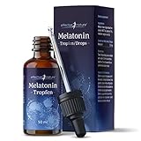 Melatonin Tropfen - 0, 5 mg pro Tagesdosis - Zum Einschlafen eingenommen zur Linderung des subjektiven Jetlag-Empfindens - 50 ml für 18 Monate - Mit Pip