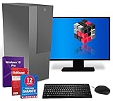 PC Komplettsystem mit Windows 10 Pro, Intel Quad Core i5, 8 GB RAM 500 GB HDD 22 Zoll TFT Monitor, Maus, Tastatur, Bluetooth, WLAN, & GRATIS BullGuard & 12 Monate Garantie - NL4PCDT (Generalüberholt)