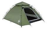 Lumaland Outdoor Pop Up Kuppelzelt Wurfzelt 3 Personen Zelt Camping Festival etc. 215 x 195 x 120 cm robust Grü