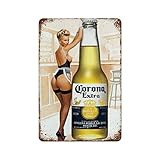 GDRAY COR-ona Extra Beer Pin Up Vintage Blechschild Metallschild Werbeplakat Geschenk für M?nnerh?hlen Cafe Bar Pub Bier Wanddek