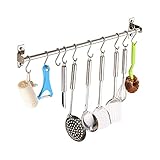 ENCOFT SUS304 Edelstahl Küchen Hängeleiste Bad Hakenleiste (40CM, Silber)