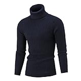 Herren Pullover Pullover Mode Zopfstrick Rollkragen Thermischer Casual Bottoming Pullover Übergröße Einfarbig XXL