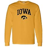 NCAA Offiziell lizenziertes College - University Team Color Arch Logo Langarm, Herren, Iowa Hawkeyes Gold, XX-Larg