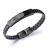ForeverWill Black Wolf Armband für Männer Frauen Inspirierte Lederarmbänder Wolf Spirit Reminder Schmuck für Ihn H