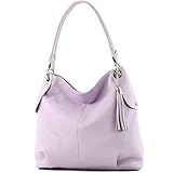 modamoda de - T185 - ital. Damen Schultertasche aus Leder, Farbe:F