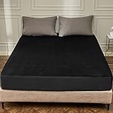 Michorinee Warme Fleece Spannbettlaken 140x200cm Cashmere Touch Kuschelig Flauschig Plüsch Flanell Bettlaken Spannbetttuch für Boxspringbett Topper Matratze bis 30 cm Hohe Schw