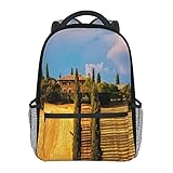 Toskana Sommer-Villa-Haus-Toscana Schultasche für Jungen und Mädchen, Rucksack, Erwachsenen-Reiserucksack, Primary Junior High Secondary Großer Tagesrucksack