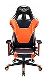 KMDJ Videospielstuhl Audio-Schwerer ergonomischer Büro-Computerschreibtisch und -Stuhl ergonomischer Drehstuhl mit Anker-Rennwagen (Color : Orange)