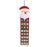 Sayla Weihnachten Dekoration Weihnachten Adventskalender Kette zum Befüllen und Aufhängen - Filz-Adventskalender - Weihnachts-Motive (A)