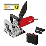 Einhell Flachdübelfräse TC-BJ 900 (860 W, 14 mm, Winkel- und Höheneinstellung, Staubfangsack, Koffer)