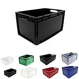 Karton EU Eurobox geschlossen Schwarz 60 x 40 x 32 cm lebensmittelecht Transportbox Lagerbox Behälter Lagerkiste Stapelbox Aufbewahrungsbox