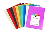 perfect ideaz 30 Blatt DIN-A4 Glitzer-Papier bunt, Glitter Bastel-Bogen, 10 verschiedene Farben, 160 g/m², Ton-Zeichen-Pappe zum Basteln, buntes Blätter-Set farbig, DIY-B