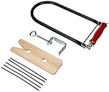 Rayher Laubsäge-Starter-Set aus Stahlrohr, inkl. Laubsägebrettchen mit Einspannhalterung und Metallzwinge, ideal für Spanplatten und Sperrholzplatten, ein Muss in jedem Werkzeugk