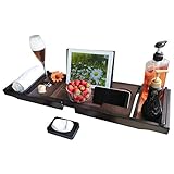 bambo bathtub caddy tray, bathtubs tray bathtub, Bathtub Tray Storage Box for Bamboo Bathtubs, Wooden Bathroom Tray with Extended Side Panels, Reading Shelf, bamboo bathtub tray, bathtub caddy tray,