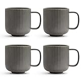 KØZY LIVING Keramik Tasse 4 Stk - 350 ml Tassen-Set mit Henkel aus in skandinavischem, nordic Design - perfekt für Kaffee oder T