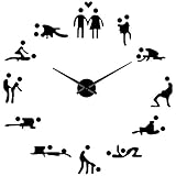Fun Series 1 Modern Interior Big Clock Kit Wall Art Frameless Wall Watch Large DIY Wanduhren Stumm Spiegel Aufkleber Home Office School Decor - Schwarz 12 Zoll / 30 cm Schallplattenuhr - Modern Larg