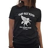 Camp Half-Blood Percy Jackson Inspired PJO Heroes of Olympus Damen Schwarz T-Shirt Size L