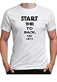 Let's go Back to The Start T-Shirt The Scientist Coldplay Jogging Zitat Songtext Musik Chris Martin Band Cold Play Gr. M, weiß