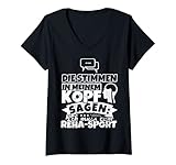 Damen Reha-Sport witzig – Die Stimmen in meinem Kopf sagen T-Shirt mit V