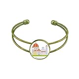 DIYthinker Italy Florence Landscape National Pattern Bracelet Bangle Retro Open Cuff Jewelry