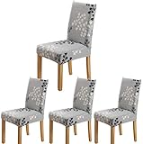 ARNTY Stuhlhussen 4er 6er Set,Stretch Stuhl Bezug Esszimmer,Universal Moderne Elastische Hussen für Stühle für Esszimmer Party Hotel Restaurant Deko (Blatt, 4 Stück)