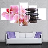 Wandbild 150X80cm Leinwandbild Blumen abstrakte Pflanze 5 Kunstdruck Modern Wandbilder Design Malerei Wohnzimmer HD Poster Wohnkultur G