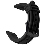OLLREAR Unisex Silikon Uhrenarmbänder Gebürstete Edelstahl Schnalle 18mm Schw