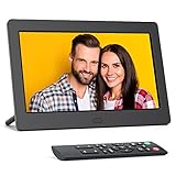 Digitaler Bilderrahmen 7 Zoll, FamBrow Elektronischer Bilderrahmen Full HD 16:9 IPS Display, Multifunktion Digital Bilderrahmen mit 32 GB Speicher/Auto-Rotate/Musik/Video-Player/Kalender/Weck