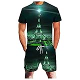 Sport Sets Herren Sommer Sweatshirt+Kurze Hose,Freizeit Sportswear Tops+Shorts,3D Bier T-Shirts Running Zweiteiliger Anzug,Atmungsaktiv Fußballtrikot für Outdoor Fitness Joggen Wettbewerb Oktob
