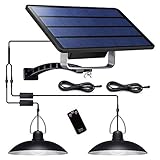 Solar Shed Lichter Wasserdicht Split Hof Lampe Mit Remoted Steuerung Solarpendelleuchte Für Garage Garten Garten Terrasse White Lig