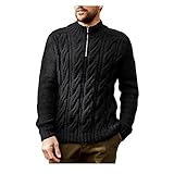 Herren Strickjacke Cardigan Grobstrick Pullover mit Reißverschluß und Stehkragen Warm Langarm Bequem Cardigan Mantel jacke Atmungsaktiv Freizeitjacke Outwear Schöner und fauler Stil Strickp