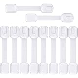 rongrong 10er-Pack Kindersicherung Schrankschlösser verstellbar Baby Proofing Schrankriemen Schlösser mit 3M-Klebstoff für Kühlschrank, Schränke, Schubladen, Geschirrspüler, WC