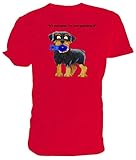 Cartoon Rottweiler Puppy T Shirt, rot - Größe: 3-4 J
