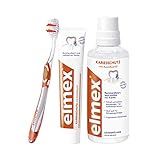 elmex Kariesschutz Set mit Zahnpasta, Mundspülung und Zahnbü