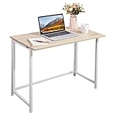 Schreibtisch, APOWE Faltbarer Schreibtisch Computertisch Bürotisch Arbeitstisch Klapptisch,Home Office Klappbar PC Tisch für kleine Räume,Büros (Eichefarbe)