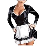 ZZENOR Frauen Spitze Französisch Maid Dessous Sexy Maid Outfit Cosplay Kostü