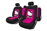 Hello Kitty KIT4056 1 Komplettset mit 11 Universal Autositzbezügen, Schwarz/Pink, Ú