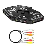 Rybozen AV Cinch Video/Audio Switch Splitter, 3-Input 1-Output Anschlüssen für Anschließen von 3 Cinch-Signalgeräten an 1 M