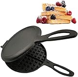 JAYLONG Waffelhersteller Eisen Maschine, Professionelle Gusseisen Waffel Grill Pan Haushalt Wärmebeständige Waffelbrotmaschine Gas Nicht-Stick Pan Brot M