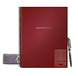 Rocketbook Matrix Graph Notebook - Eco-Friendly Reusable Notebook with 1 Pilot Frixion Pen & 1 Microfiber Cloth Included - Maroon, Letter S