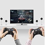 HYK Computerspiel-Griff, USB, kabellos, 2,4 G, Vibration, Schwarz (Farbe: Schwarz)