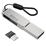USB Stick 512GB – USB 2.0-Type-C (2-in-1 USB-Stick), High Speed Speicherstick | Wasserdicht USB Type C Flash-Laufwerk für Android Handy | Mini Tragbarer USB Stick mit Schlüsselband (512GB)