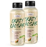 GymQueen Mamma Mia Zero Sauce 2x265ml, kalorienarm, ohne Fett & ohne Zucker, zum Verfeinern von Gerichten oder als Salat-Dressing, vegetarisch und laktosefrei, Crazy C