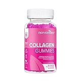 Kollagen Gummibärchen von Novomins Nutrition - 60 Meeres Kollagen Kapseln zum Kauen - Hydrolysiertes Kollagen Typ 1 - Marine Kollagen - mit Vitamin C