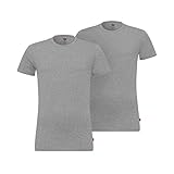 Levi's Herren Levis Men SOLID Crew 2P T-Shirt, Grau (Middle Grey Melange 758), Small (Herstellergröße: 010) (2er Pack)