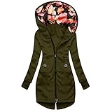 GFGHH Sweatjacke Damen Oberteile Drucken Lange Ärmel Hoodie Sweatshirt Jacke Pullover mit Einstellbarer Kordelzug Sportbekleidung Reißverschluss Taschen Kapuzenjacke Mantel Stehkragen Outdoorjack