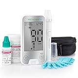 Medisana MediTouch 2 connect Blutzuckermessgerät mg/dL und mmol/L, Starterset mit Teststreifen und Blutlanzetten, Blutzuckermesssystem für Diabetiker, Blutzuckerspiegel, Silber-E