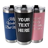 Personalisierte Travel Mug Mit Text, KAAYEE Thermo Bottle Thermobecher, Maßgeschneiderte Geschenkidee für Geburtstag, Hochzeit, Jubiläum (Personalisierte Travel Mug)