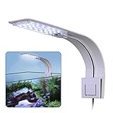 LED Aquarium Licht, KWOKWEI Clip-on Aquarium Lampe mit Weiß und Blau Licht, 10W LED Aquarienleuchte mit EU-Stecker, 24LEDs Fische Tank Beleuchtung Aufsetzleuchte für Aquarium, Zisternen, Steing