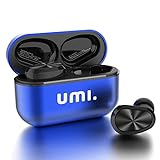 Amazon Brand - Umi kopfhörer W5s Bluetooth 5.2 IPX7 Kabellose In-Ear-Kopfhörer für iPhone Samsung, Huawei mit Patentiertem Intelligenten Metall-Ladeetui (Blue)